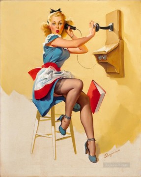 Pin Up Girls 3 Oil Paintings